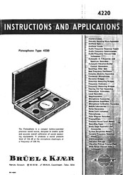 BRUEL & KJAER 4220 Instructions And Applications