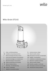 Wilo Drain STS 65 Installation And Operating Instructions Manual