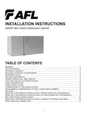 AFL IDEAA Mini Interior Distribution Cabinet Installation Instructions Manual