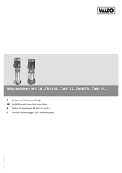 Wilo MultiVert MVI 95 Series Installation And Operating Instructions Manual