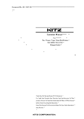 Kitz 150 SCTBZ Series Operation Manual