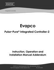 Evapco PulsePure Integrated Controller-2 Instruction, Operation And Installation Manual Addendum
