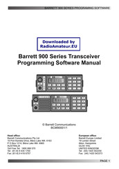 Barrett 900 Series Programming Software Manual