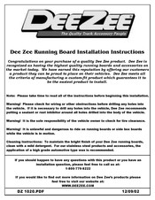 Dee Zee Running Board Installation Instructions Manual