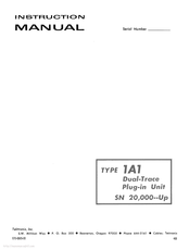 Tektronix 1A1 Instruction Manual