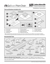Johns Manvillle GoBoard Point Drain Installation Instructions Manual