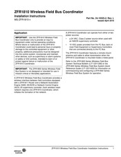 Johnson Controls ZFR1810 Installation Instructions Manual