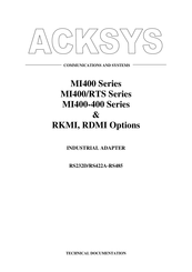 Acksys MI400/RTS Series Technical Documentation Manual