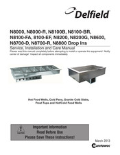 Delfield N8000-R Service, Installation And Care Manual