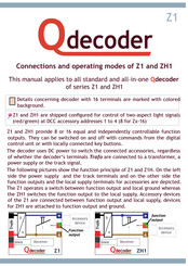 Qdecoder ZH1 Series Connection And Operating Instructions