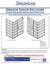 DeamLine Unidoor Toulon SHEN-2434520-89 Installation Instruction
