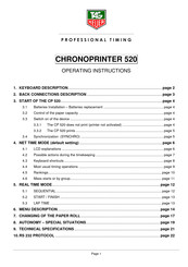 TAG Heuer CHRONOPRINTER 520 Operating Instructions Manual