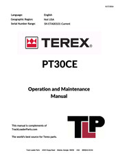 Track Loader Parts Terex PT30CE Operation And Maintenance Manual