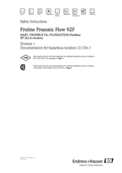 Endress+Hauser Proline Prosonic Flow 92F Safety Instructions