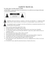 Arirang AR-909HD Safety Manual