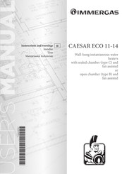 Immergas CAESAR ECO 11 Instructions And Warnings