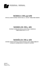 Federal Signal Corporation 450 Installation Instructions Manual