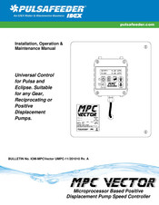 Idex Pulsafeeder MPC Vector Installation, Operation & Maintenance Manual