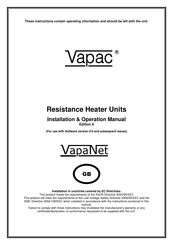 Vapac VapaNet Series Operation Manual