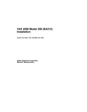 Digital Equipment VAX 4000 Series Installation Manual