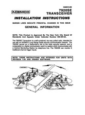 ADEMCO 7920SE Installation Instructions Manual