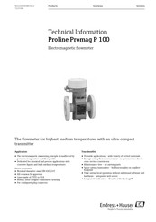 Endress+Hauser Proline Promag P 100 Technical Information