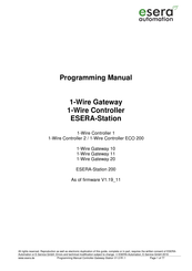 esera automation 1-Wire Controller 1 Programming Manual