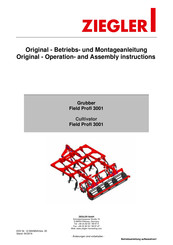 Ziegler Field Profi 3001 Operation And Assembly Instructions