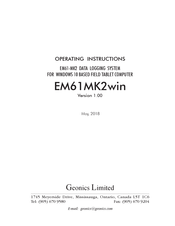 Geonics Limited EM61-MK2 Operating Instructions Manual