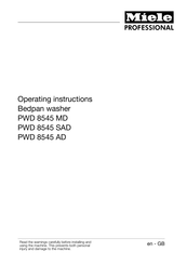 Miele PWD 8545 SAD Operating Instructions Manual