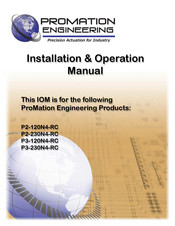 Promation Engineering P3-230N4-RC Installation & Operation Manual