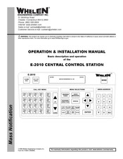 Whelen Engineering Company E-2010 Operation & Installation Manual