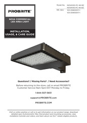 Probrite NOVA100-PC-4K-BZ Installation, Usage, & Care Manual