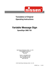 nissen SpeedSign SMD 750 Translation Of Original Operating Instructions