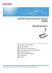 Ricoh P3000 Operating Instructions Manual