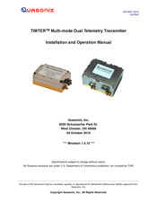 Quasonix TIMTER Installation And Operation Manual