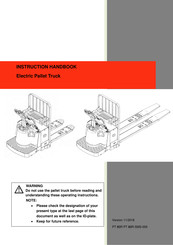 Noblelift PT 27R Instruction Handbook Manual