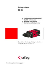 Afag DG 20 Maintenance Instructions Manual