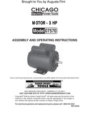 Chicago Electric 07570 Assembly And Operating Instructions Manual
