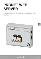 Sentiotec PRONET WEB SERVER Instructions For Installation And Use Manual
