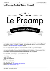 Two Notes Le Preamp Series User Manual