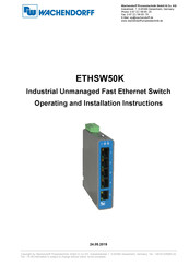 Wachendorff ETHSW50K Operating And Installation Instructions