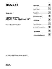 Siemens SITRANS Probe LR with mA/HART Compact Operating Instructions