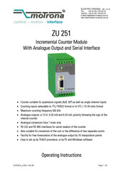 Motrona ZU25101B Operating Instructions Manual