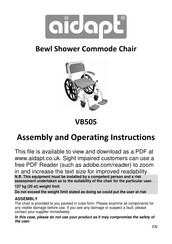 Aidapt VB505 Assembly And Operating Instructions