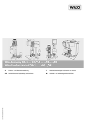 Wilo COR-1HELIX VE /VR Series Installation And Operating Instructions Manual