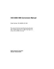 Digital Equipment VAX 6000 XMI-1 Conversion Manual