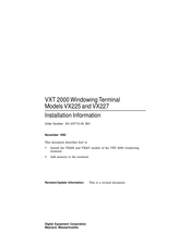 Digital Equipment VXT 2000 Model VX227 Installation Information