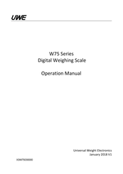 Uwe W75 Series Operation Manual
