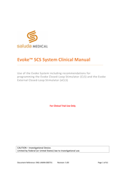 SALUDA MEDICAL Evoke Clinical Manual